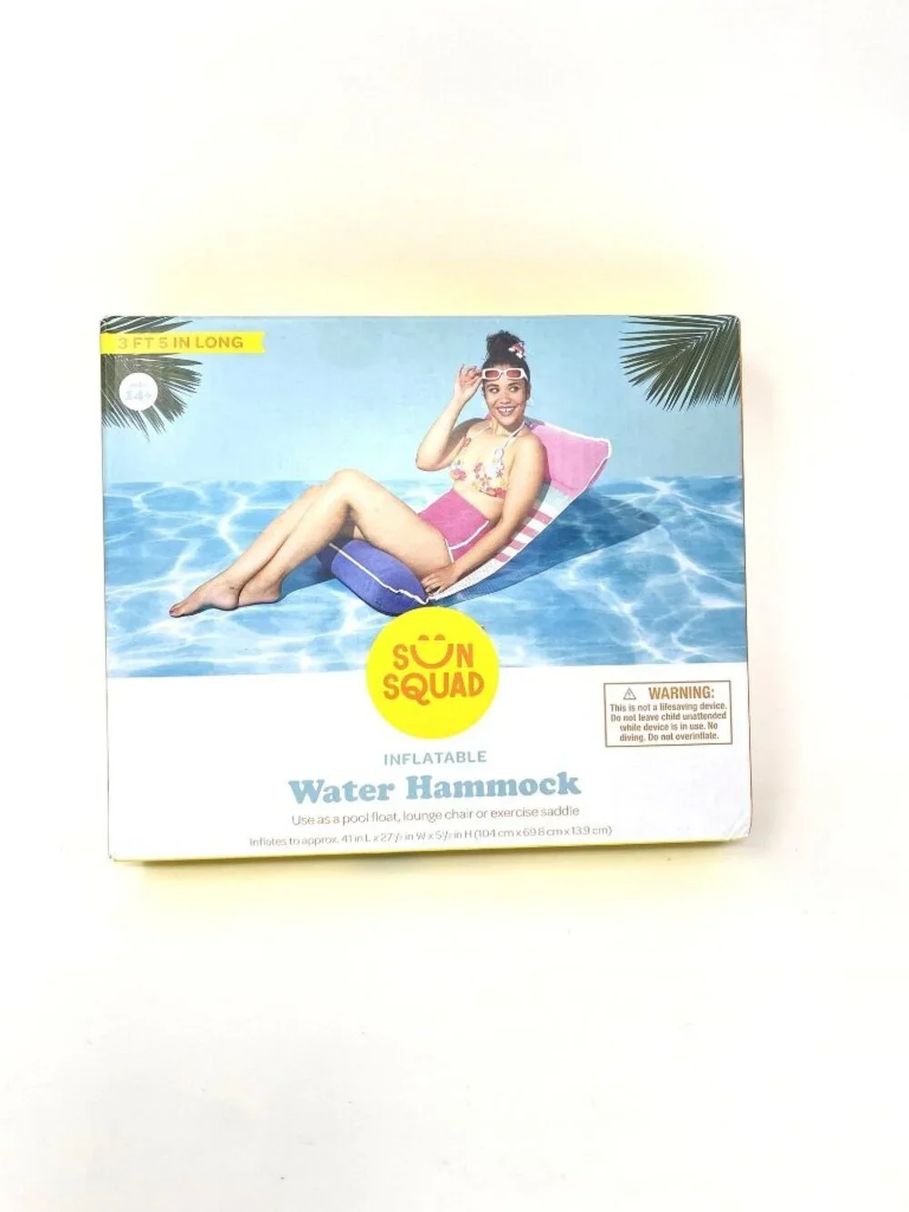 Hammock Mesh Striped - Sun Squad™: Inflatable Pool Float for Ages 14+
